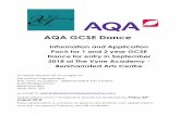 AQA GCSE Dance - The Vyne Vyne GCSE... · AQA GCSE Dance Information and Application ... Terms ends: YEAR 2 GCSE: Wednesday 12th June (EXAM DATE IS THURSDAY 13th June Written Paper)