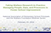 Managing People, Data, and Processes to Foster School Improvement Managing People... · Managing People, Data, and Processes to Foster School Improvement National Association of Elementary
