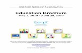 Education Brochure - ona.org€¦ · Education Brochure . May 1, 2019 - April 30, 2020 . ONA is the union representing more than 65,000 registered nurses and health-care professionals,