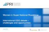 Women in Super National Roadshow International ESG debate ... · Women in Super National Roadshow International ESG debate ... The figure for 2014 is more than triple the number recorded