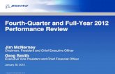 Fourth-Quarter and Full-Year 2012 Performance Review · –Income tax expense in the quarter was $557 million; fourth-quarter 2011 income tax expense included a favorable tax settlement