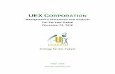 Energy for the Future€¦ · UEX CORPORATION Management’s Discussion and Analysis For the Year Ended December 31, 2016 Energy for the Future TSX: UEX . Message to Shareholders