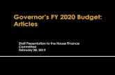 Staff Presentation to the House Finance Committee February ... · Staff Presentation to the House Finance Committee February 28, 2019 ... Exeter Hopkinton Narragansett North Kingstown