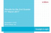 Results for the 2nd Quarter FY March 2017p › invest-e › ir › pdf › presentation2017q2_e.pdf · November 4, 2016 Nihon Unisys, Ltd. Results for the 2nd Quarter FY March 2017