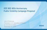IEEE 802 40th Anniversary Public Visibility Campaign Proposal · ec-19-0162-01-00EC IEEE 802 40th Anniversary Public Visibility Campaign Proposal. John D’Ambrosia. Futurewei, U.S.