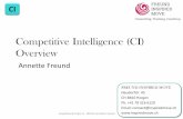 Competitive Intelligence (CI) Overvie Topics FIM_CI_ 2014-Mar 5.pdfCompetitive Intelligence: CI with Us – Key take aways Inspirational Topic CI - ©FIM, Annette Freund 8 Competitive