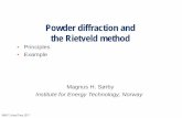 Powder diffraction and the Rietveld method - The Rietveld... · 2017-09-14 · The Rietveld method • Developed as a technique for structure refinement. 0 20 40 60 80 100 120 140