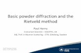 Basic powder diffraction and the Rietveld methodsons.uniroma2.it/ericeneutronschool/wp-content/... · The Rietveld method • Originally written to analyse neutron powder diffraction