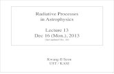 Radiative Processes in Astrophysics Lecture 13 Dec 16 (Mon.), … · 2020-05-21 · Radiative Processes in Astrophysics Lecture 13 Dec 16 (Mon.), 2013 (last updated Dec. 16) Kwang-Il