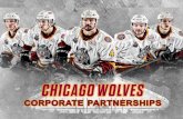 CHICAGO WOLVES · Wolves to provide table, chairs, and black skirt tablecloth. Partner may activate with staff. PLAYER BENCH SIGNAGE GIVEAWAY ITEM Align your brand with the Wolves