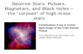 Neutron Stars, Pulsars, Magnetars – the “corpses” of ...cowartsphysics.weebly.com/uploads/2/2/4/3/22437284/...Neutron Stars, Pulsars, Magnetars, and Black Holes – the “corpses”