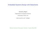 Embedded Systems Design with Statecharts · – Priority and preemption (via negated events, abortion and suspension) Statecharts has many applications for embedded systems design,