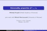 Universality properties of / c0set_theory/Conference2012/schedule/slides/... · Universality properties of ‘ 1=c 0 Miko laj Krupski (Polish Academy of Sciences) joint work with
