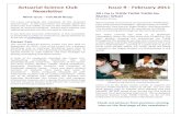 Actuarial Science Club NewsletterActuarial Science Club Newsletter Ninth Issue – Fall 2010 Recap I’m Laura Lavenberg, the secretary of the Actuarial Science Club. In this issue