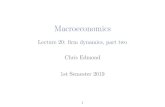 Macroeconomics - Chris Edmond · 2019-06-05 · Macroeconomics Lecture 20: ﬁrm dynamics, part two Chris Edmond 1st Semester 2019 1. ... • First order conditions imply demand curve