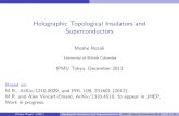 Holographic Topological Insulators and Superconductorsresearch.ipmu.jp/seminar/sysimg/seminar/1099.pdf · Holographic Topological Insulators and Superconductors Moshe Rozali University
