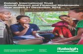 Raleigh International Trust Annual Report and Financial ...€¦ · Raleigh International Trust Annual Report and Financial Statements for the year ended 31 December 2016 _____ Our