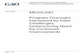January 2017 MEDICAID › assets › 690 › 681924.pdf · January . 2017. MEDICAID Program Oversight Hampered by Data Challenges, Underscoring Need for Continued ... Medicare & Medicaid