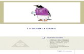 Leading Teams (Instructor Guide)Therefore, we have titled this module “Leading Teams,” because any team member may take on the leadership role depending on the situation and the