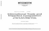 1E International Trade and imperfect Competitiondocuments.worldbank.org/curated/en/... · International Trade and imperfect Competition Theory and Application to the Automobile Trade