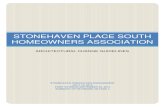 STONEHAVEN PLACE SOUTH HOMEOWNERS ASSOCIATION · STONEHAVEN PLACE SOUTH HOMEOWNERS ASSOCIATION PHILOSOPHY ... measures have been taken and that overall spirit and intent will be preserved.