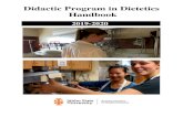 Didactic Program in Dietetics Handbook · Dietetic Programs 921 South 8th Avenue Stop 8117 Idaho State University Pocatello, ID 83209-8117 August 19, 2019 Dear ISU Dietetic Student,