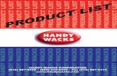 Handy Wacks Product List 1 cover › assets › brochures › ProductList.pdf · HDT-8M Hot Dog Trays are a finished weight of approx. 50 lbs.. HDT-11 & HDT-8H Hot Dog Trays are a