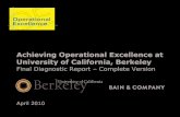 Achieving Operational Excellence at University of …...Achieving Operational Excellence at University of California, Berkeley Final Diagnostic Report –Complete Version April 2010