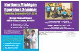 Northern Michigan Operators Seminar MI Postcard 2016.pdf · Includes continental breakfast and buffet lunch Northern Michigan Operators Seminar Thursday, September 29th, 2016 Otsego