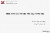 Hall Effect and its Measurements - University of Nebraska ... · Hall Effect Measurements Thus, by measuring the Hall voltage V H and from the known values of I, B, and q, one can