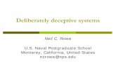Deliberately deceptive systems - New Website › ISRCS2010 › docs › abstracts › Rowe.pdf · Deception Effective deception appears to preserve the information content of ...