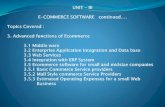 UNIT III E-COMMERCE SOFTWARE continued…. › pdf › e_content › computer...UNIT –III E-COMMERCE SOFTWARE continued…. Topics Covered : 3. Advanced functions of Ecommerce 3.1