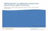 Wiltshire Cabinet reports and key decisions · 2012-01-27 · Wiltshire Cabinet reports and key decisions Minerals Site Allocations DPD site selection process . Table of contents