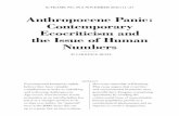 Anthropocene Panic: Contemporary Ecocriticism and the ... · Earth as Modified by Human Action, long since reckoned a classic by environmental humanists (Crutzen and Stoermer 17).