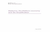 Platforms, the Platform economy and Tax Simplification · 2018-07-25 · Background to the platform economy For the government, simplifying tax for platform workers may be a question