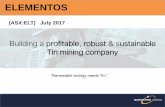 Presentación de PowerPoint - Proactiveinvestors UK · (exc. Directors) 42% Capital Structure (July 2017) Shares on issue Options on issue Share price ASX (19 July 2017) Market Capitalisation