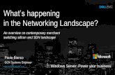 What’s happening in the Networking Landscape? · Scale-out Fabric Architecture The Next-Generation Data Center Networking Company Big Switch Networks Products/ Solutions Pervasive