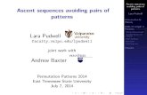 Ascent sequences avoiding pairs of patternsfaculty.valpo.edu/lpudwell/slides/pp2014_pudwell.pdfAscent sequences avoiding pairs of patterns Lara Pudwell faculty.valpo.edu/lpudwell joint
