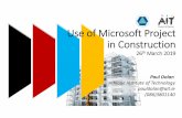 Presentation - Use of Microsoft Project in …...Stage 1 Stage 2 Stage 3 Stage 4 Use of Microsoft Project in Construction 26th March 2019 Paul Dolan Athlone Institute of Technology