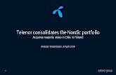 Telenor consolidates the Nordic portfolio · • India exit • Veon sale • Sale of online classifieds Latin America OPEX reduction Capex/sales Portfolio optimization 2017 2018