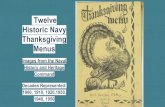 Twelve Historic Navy Thanksgiving Menus - WordPress.com€¦ · Thanksgiving Day that the officers and crew of the Augusta join in this traditional celebration. Message: [opposite