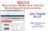 New Codes, Modes and Tools for Weak-Signal Communication · 2016-09-02 · New Codes, Modes and Tools for Weak-Signal Communication Joe Taylor K1JT EME Conference Venice ... coding,
