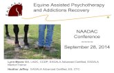Equine Assisted Psychotherapy and Addictions Recovery ... · • Currently with 4500 members in 49 countries around the world, and 600 programs providing EAGALA Model services. •