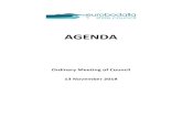 Agenda of Ordinary Meeting - 13 November 2018 · i ORDINARY MEETING OF COUNCIL TO BE HELD IN THE COUNCIL CHAMBERS, MORUYA ON TUESDAY 13 NOVEMBER 2018 COMMENCING AT 10.00AM AGENDA
