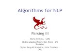 Algorithms for NLP - Carnegie Mellon Universitydemo.clab.cs.cmu.edu/11711fa18/slides/FA18 11-711 Lecture 15 - parsing III with...Algorithms for NLP. Learning PCFGs. Treebank PCFGs