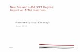 New Zealand’s AML/CFT Regime: Impact on AFMA …...Key features of AML/CFT regime - obligations •Obligations – like Australia, the AML/CFT Act puts in place a number of active