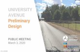UNIVERSITY AVENUE Preliminary Design · The University Avenue Phase A Corridor Study was completed in 2016 The Phase B Corridor Study was completed and approved in Fall 2019 Draft