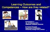 Learning Outcomes and Competences How are they related? · Learning Outcomes and Competences –How are they related? Presentation 3 16 - 17 February 2016 CMEPIUS, Ljubljana, Slovenia
