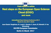EOSC from vision to action - Open Science Conference€¦ · From vision to action Next steps on the European Open Science Cloud (EOSC) and more International Open Science Conference