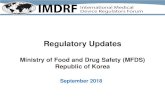 IMDRF Presentation - Jurisdictional Update - South Koreaimdrf.org/docs/imdrf/final/meetings/imdrf-meet... · Ministry of Food and Drug Safety (MFDS) Republic of Korea ... Korea MFDS